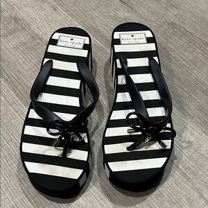 Kate Spade Striped Black and White Sandals